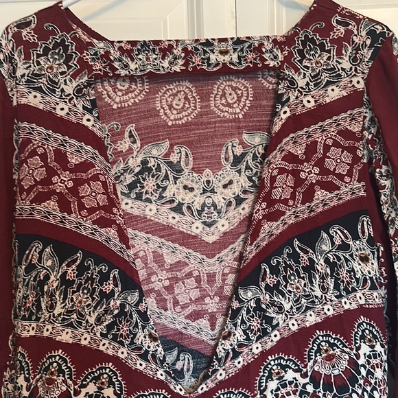 Free People dress long sleeve open back boho mini dress size Medium - Picture 5 of 8